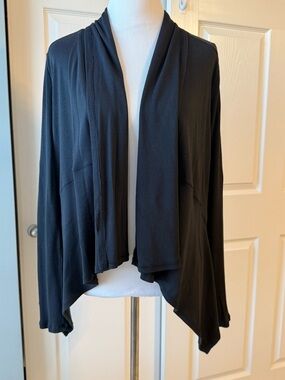 Talbots Black Open-Front Draped Cardigan small